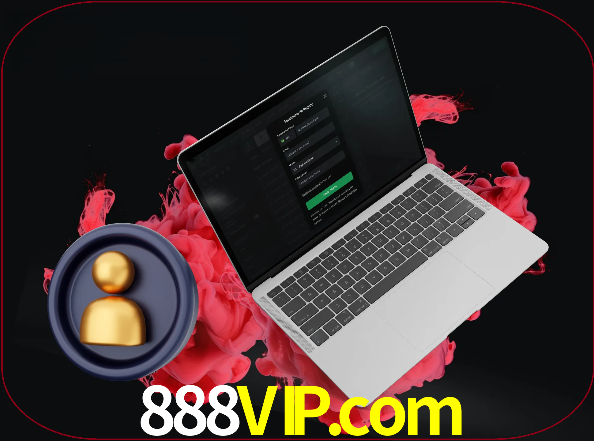 No cabeçalho do site 888vip, clique no botão que o levará a um formulário especial onde terá de introduzir as suas informações actuais.