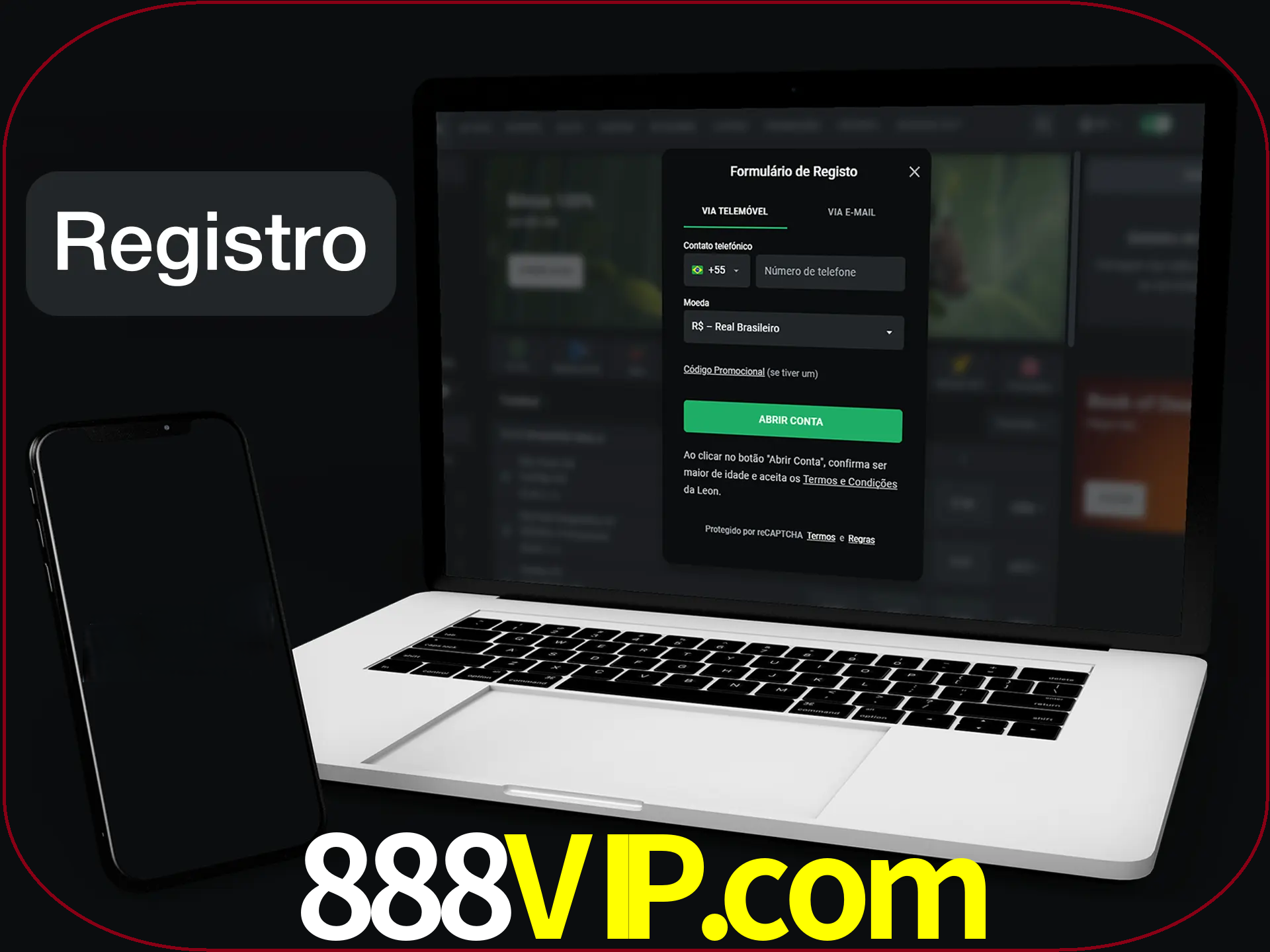 O registro na LeonBet é simples.
