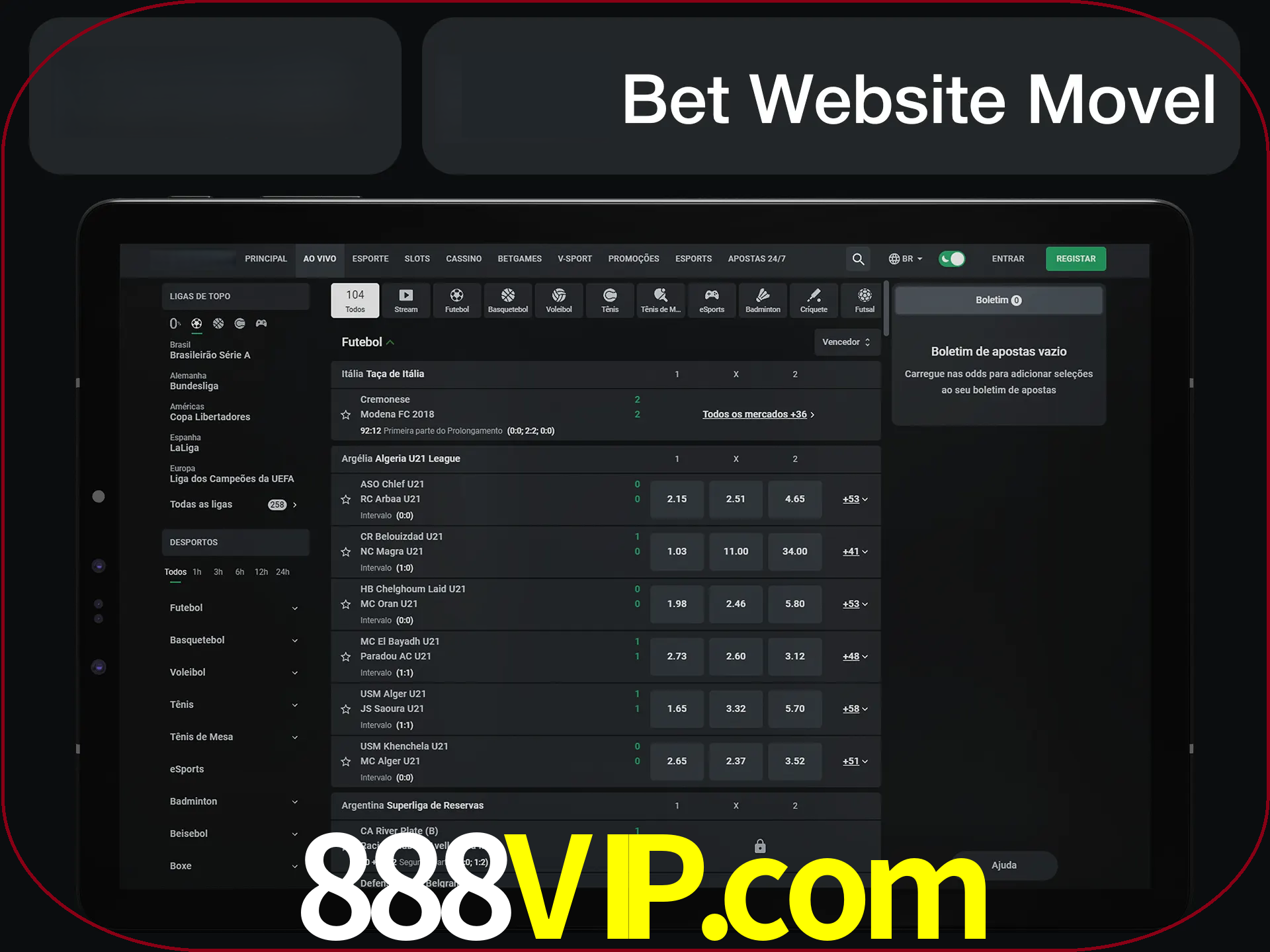 Use nosso website em qualquer dispositivo.